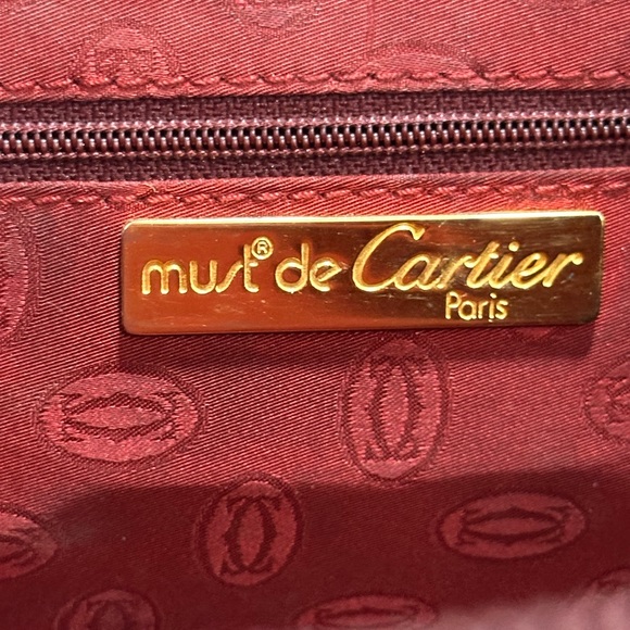 ---SOLD---Vintage Cartier Handbag. Burgandy. Leather - Picture 9 of 15